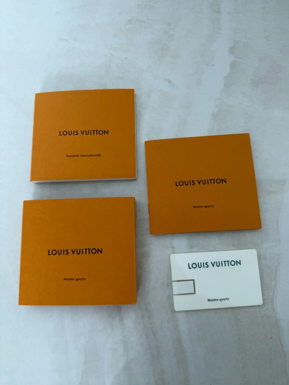 Louis Vuitton Montre Quartz Watch Box Outer Box Booklets & RARE USB Memory Card